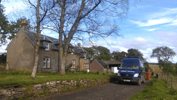 Farm front with Keysquare van